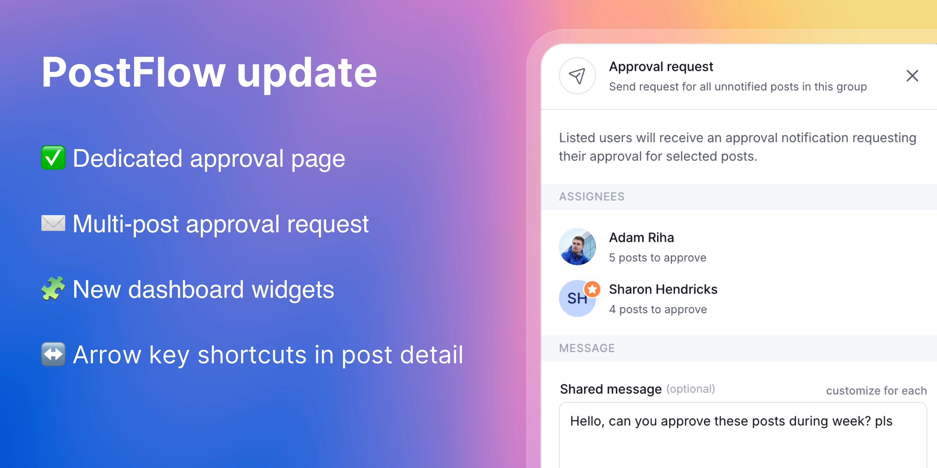 PostFlow update: Approval workflow improvements