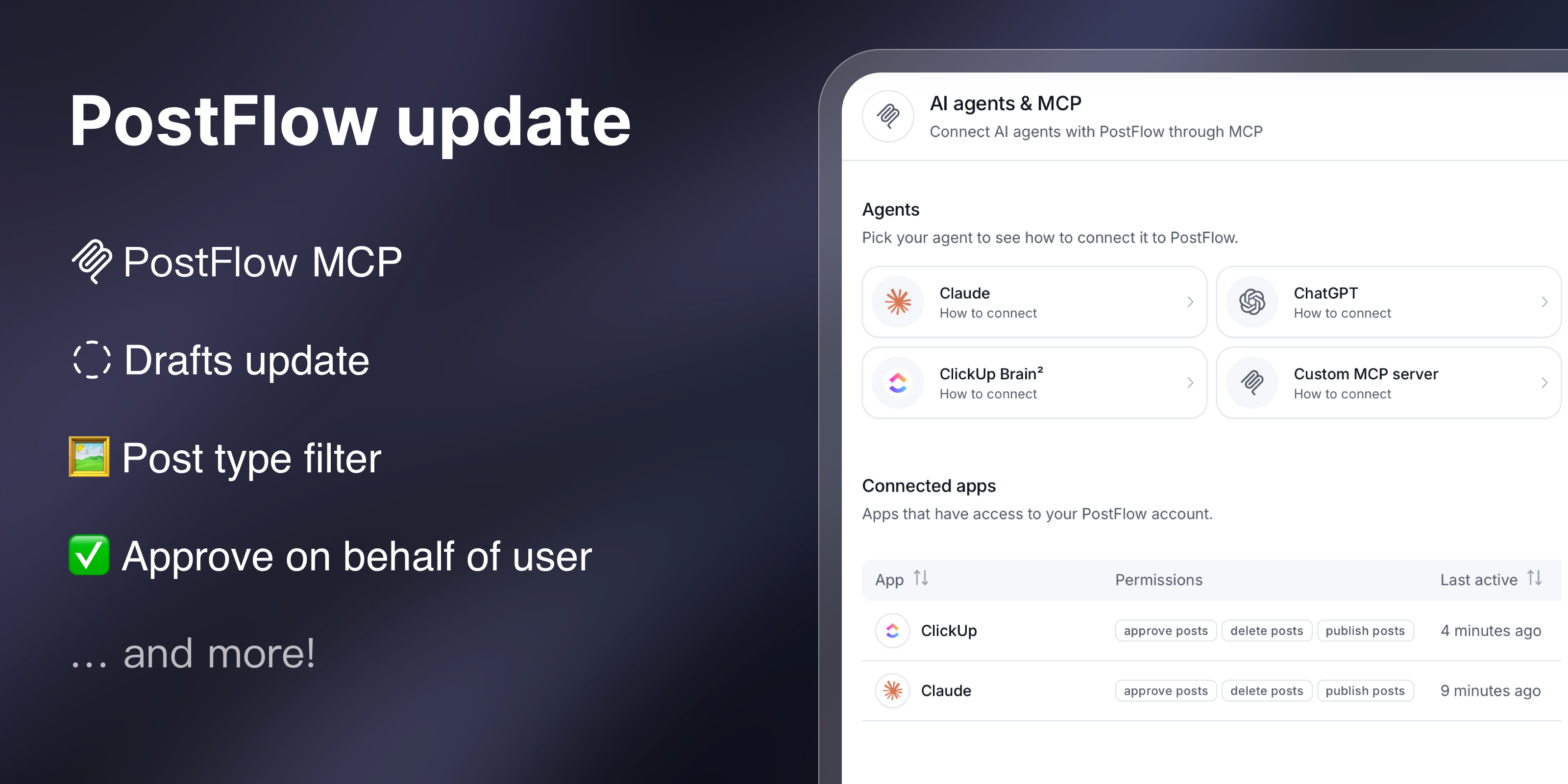 PostFlow update: PostFlow MCP and more