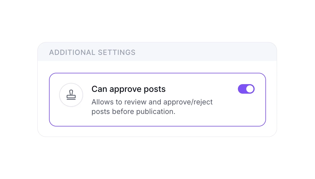 Social media content approval tool - setting up approval permissions to client