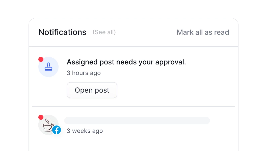 PostFlow's notifications - assigned post need approval