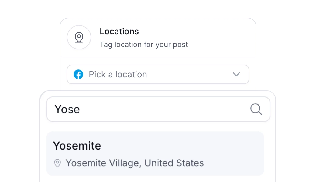 Adding location tag for Facebook and Instagram posts