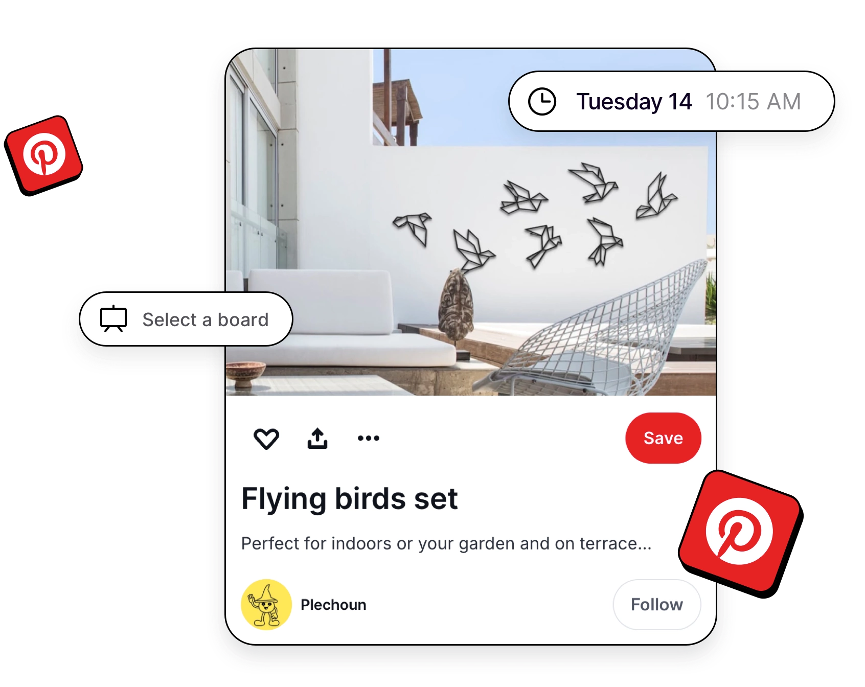 PostFlow's Pinterest integration for scheduling Pinterest pins and planning boards