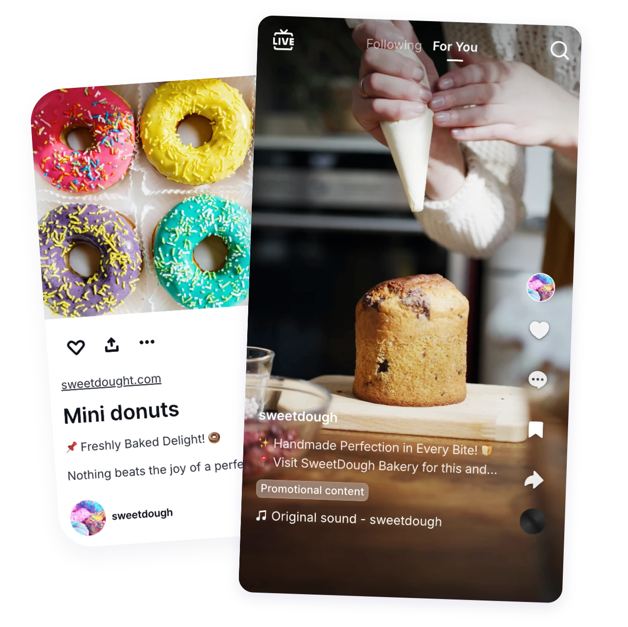 Social media post preview in PostFlow, Pinterest and TikTok